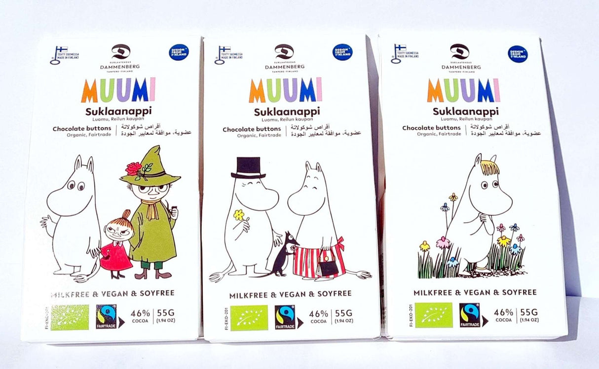 Bio Milch-Alternative Schokotaler-Set (3 Packungen) - Muumi 46% (Dammenberg)