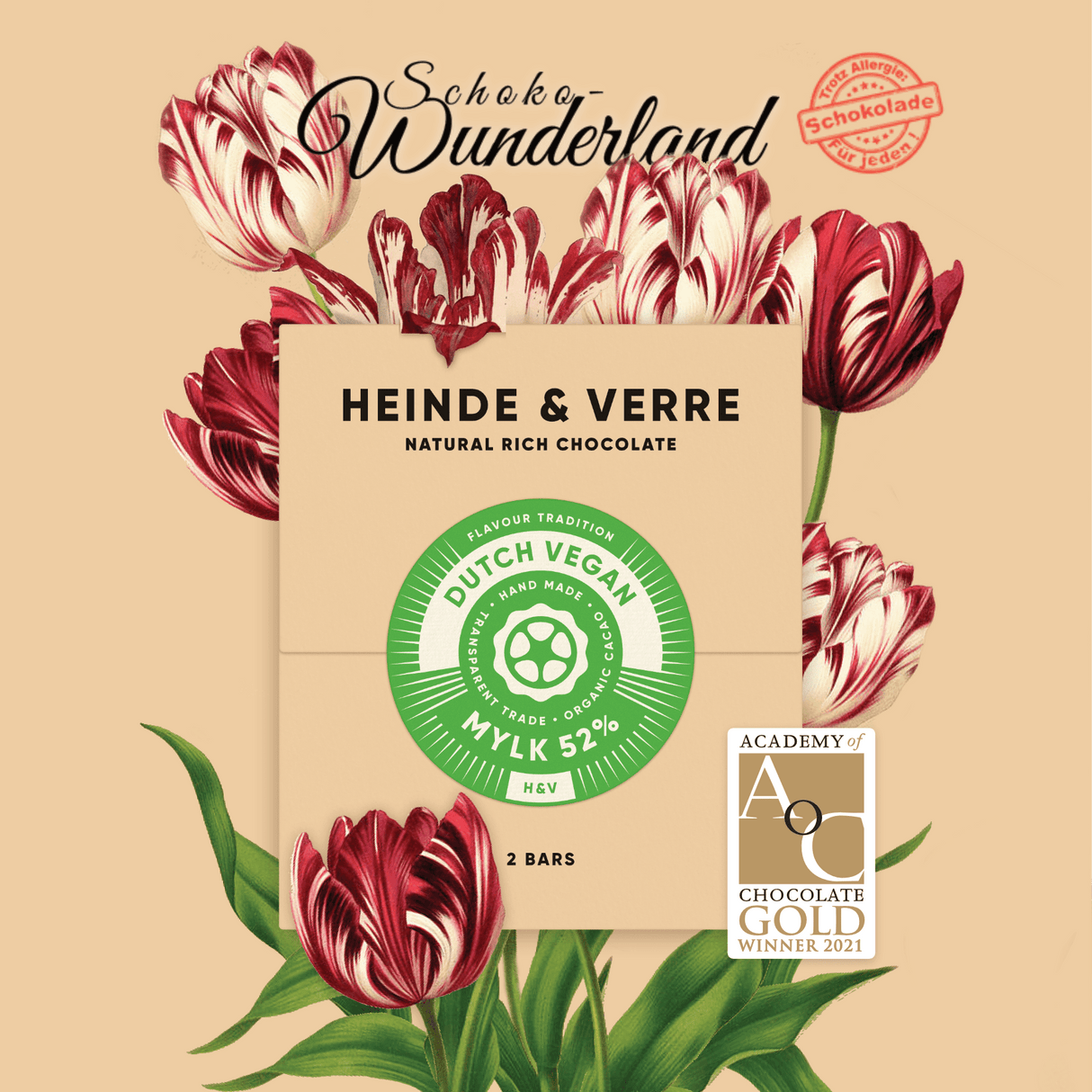 Dutch vegan- 52% Milchschokolade (Verpackung)- Schoko Wunderland