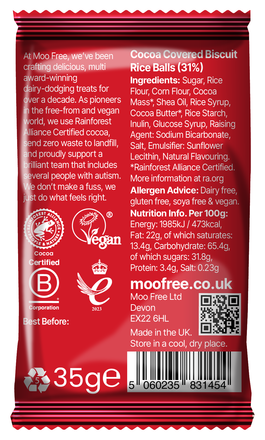 Moofreesas Schokokugeln – Moo Free (35 g)