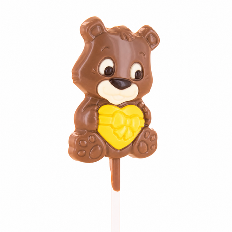Belfine Romeo-Lolly mit gelbem Herz – digital bearbeitete Produktansicht; Herzfarbe zufällig, keine Farbauswahl