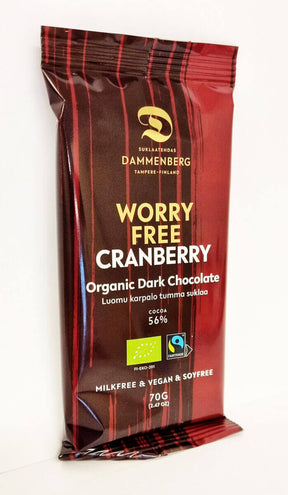 Bio Cranberry-Zartbitterschokolade-Criollo 56% (Dammenberg) - Schoko Wunderland