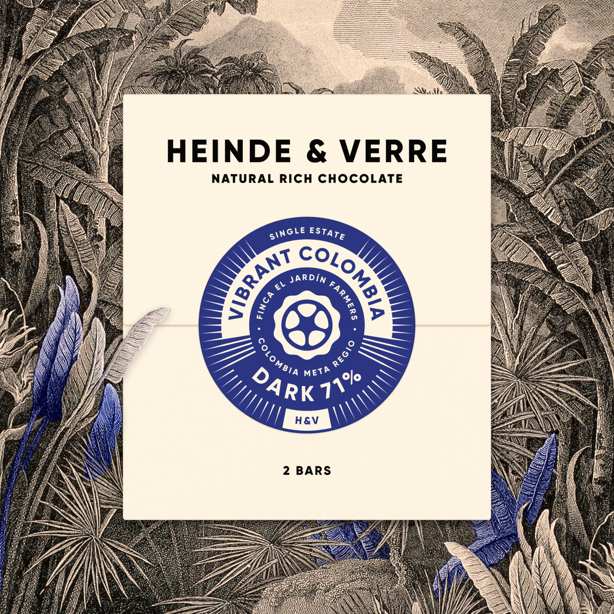 2 Tafel nussfreie vegane Vibrant Colombia Dark - 71% (Heinde & Verre)