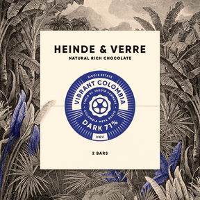 2 Tafel nussfreie vegane Vibrant Colombia Dark - 71% (Heinde & Verre) - Schoko Wunderland