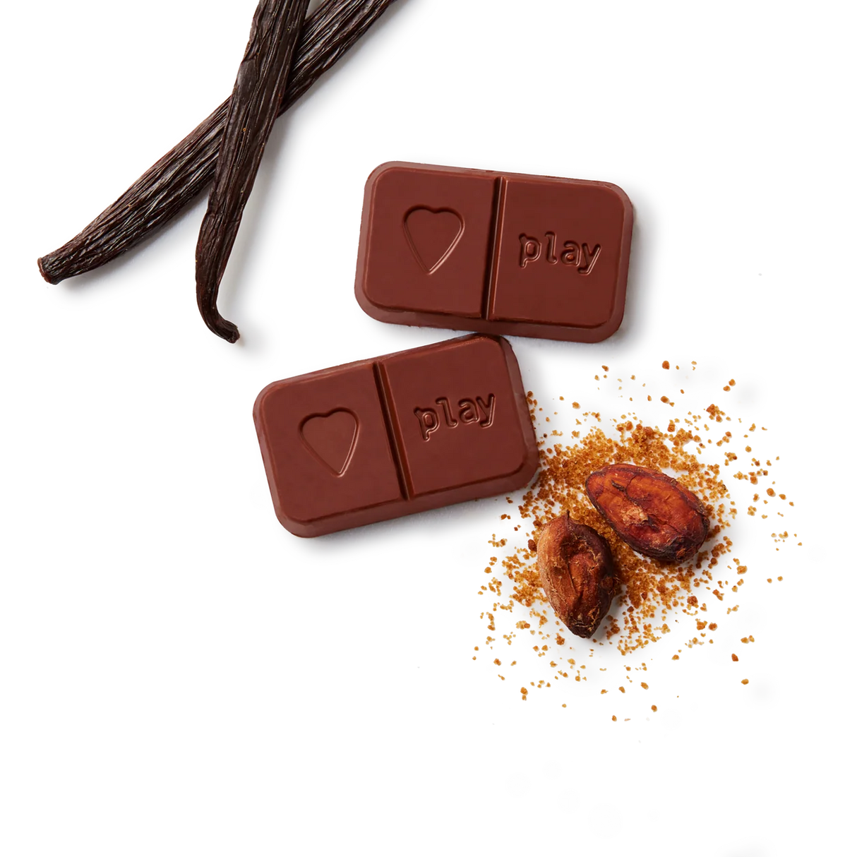 JustChoc Box - 30g allergenfreie Bio dunkle Schokolade (PLAY in CHOC)