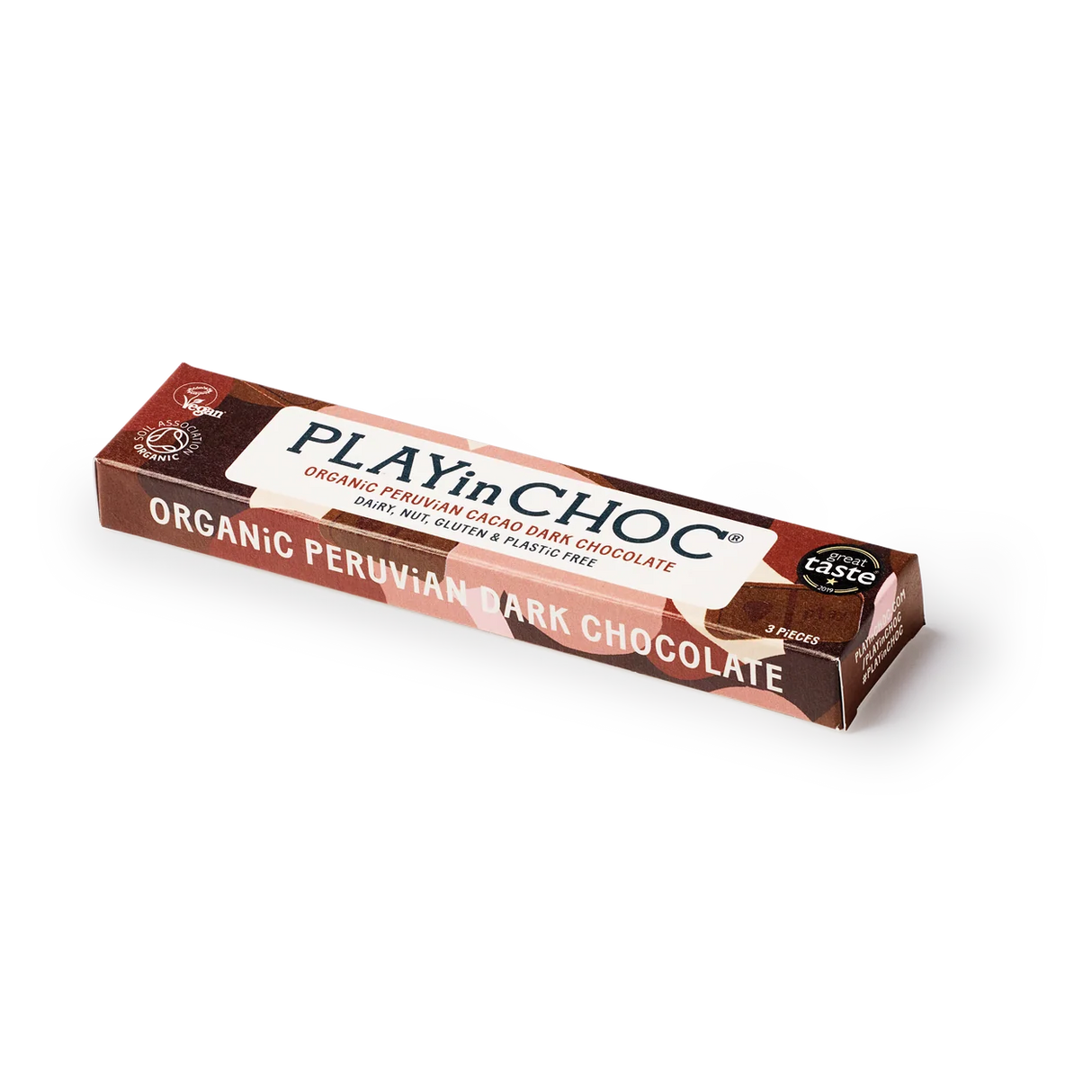JustChoc Box - 30g allergenfreie Bio dunkle Schokolade (PLAY in CHOC)