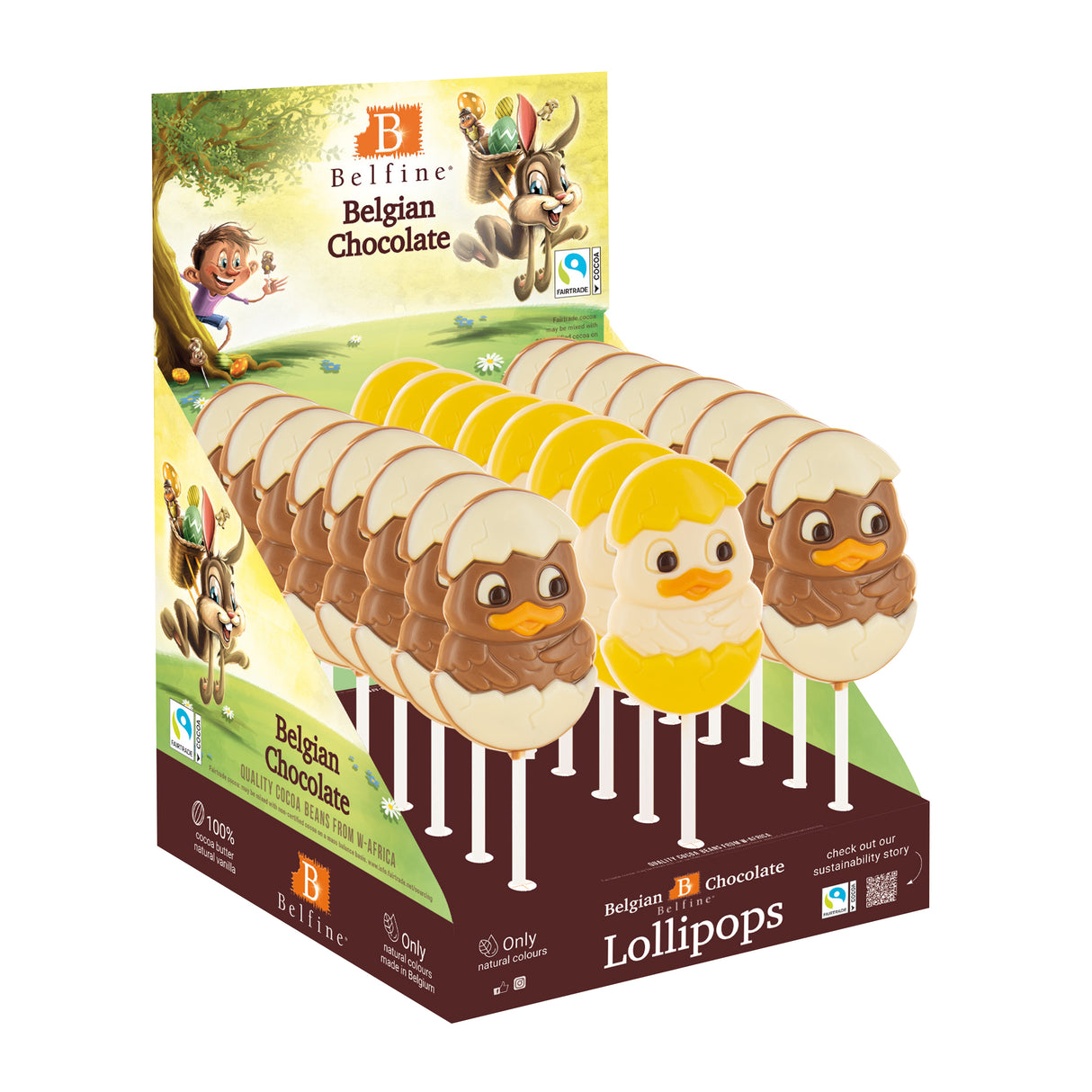 Weiße Schokolade Chicken-Lolly – 32% (Belfine)