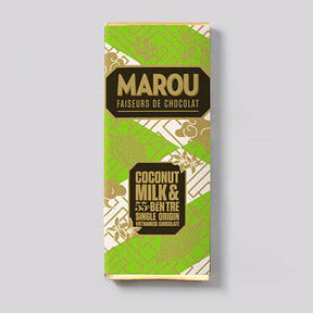 Kleintafel Kokosnussmilch-Schokolade Ben Tre - 55% (Marou) - Schoko Wunderland