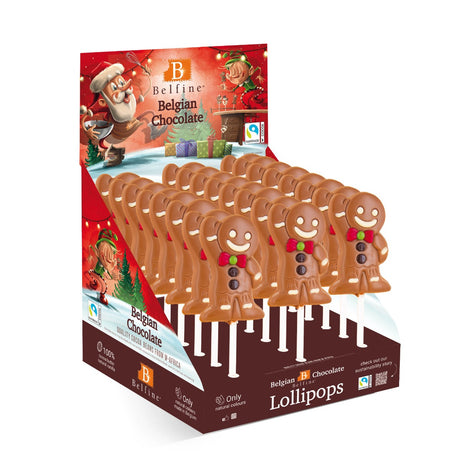 Milchschokolade Lebkuchenmann-Lolly – 32% (Belfine)