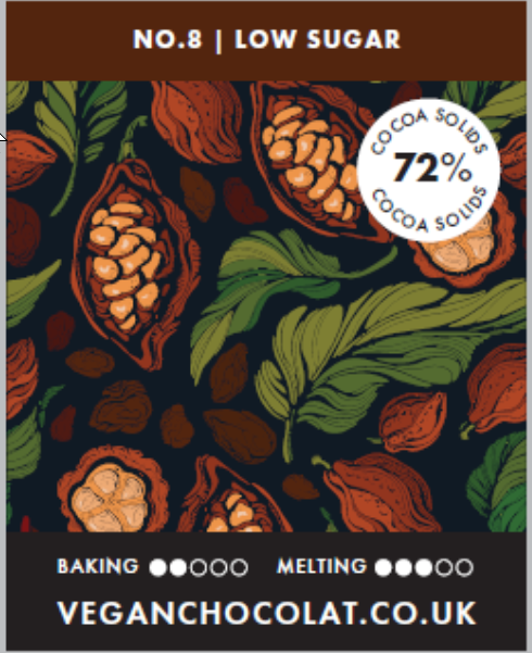 No. 8 Low Sugar (VEGAN CHOCOLAT) – 250g