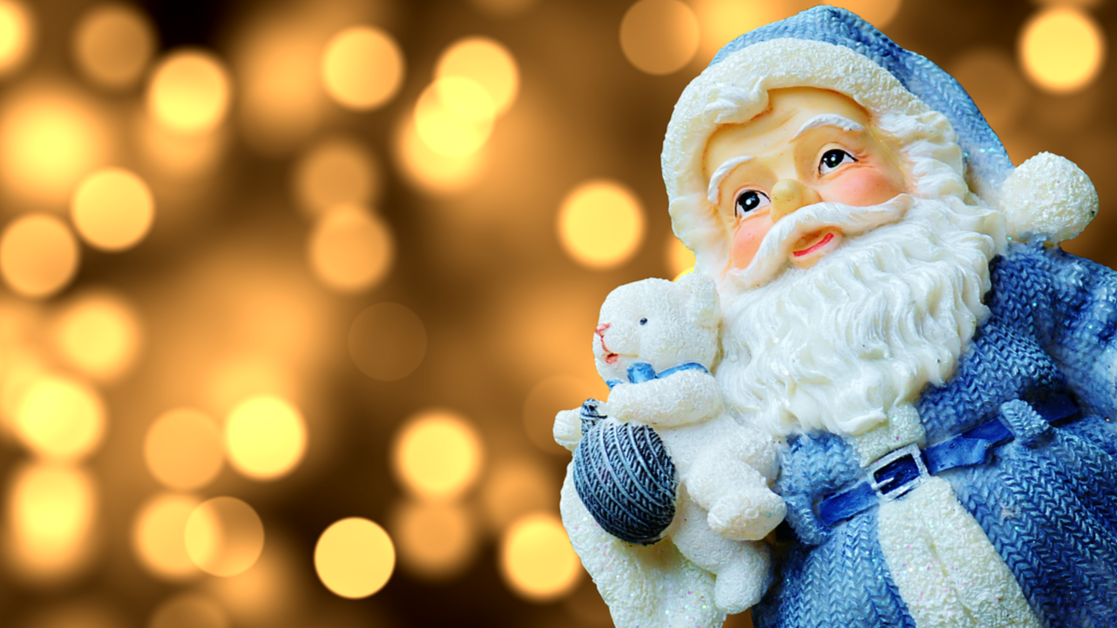 blauer weihnachtsmann