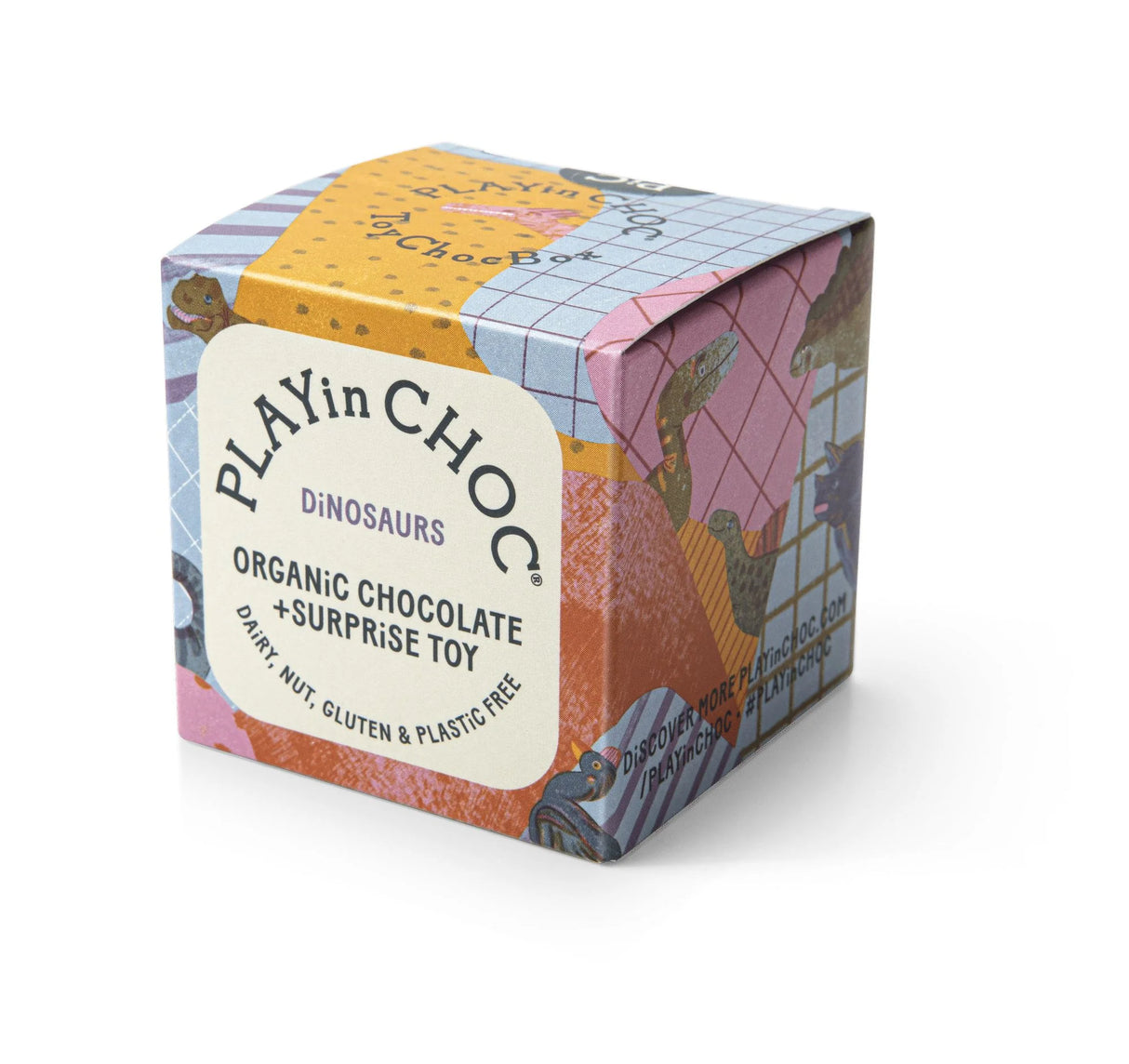 ToyChoc Box - Dinosaurier + 20g allergenfreie Schokolade (PLAY in CHOC)