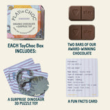 ToyChoc Box - Dinosaurier + 20g allergenfreie Schokolade (PLAY in CHOC)