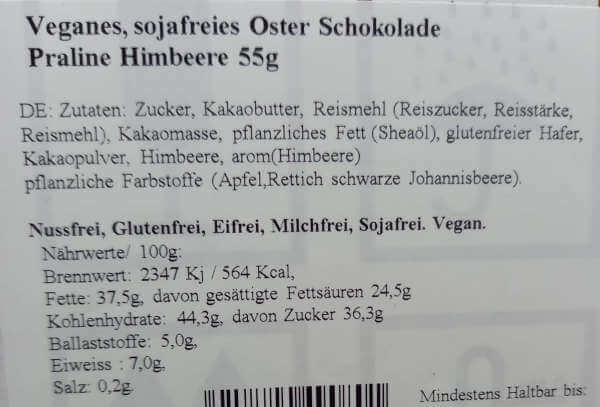 Weißes halbes Osterei - Himbeere(Dammenberg)